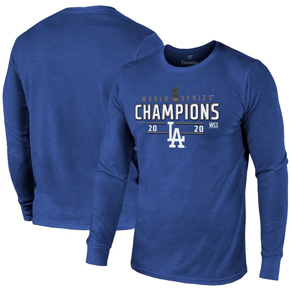 Men's Los Angeles Dodgers Royal 2020 World Series Champions Locker Room Long Sleeve T-Shirt